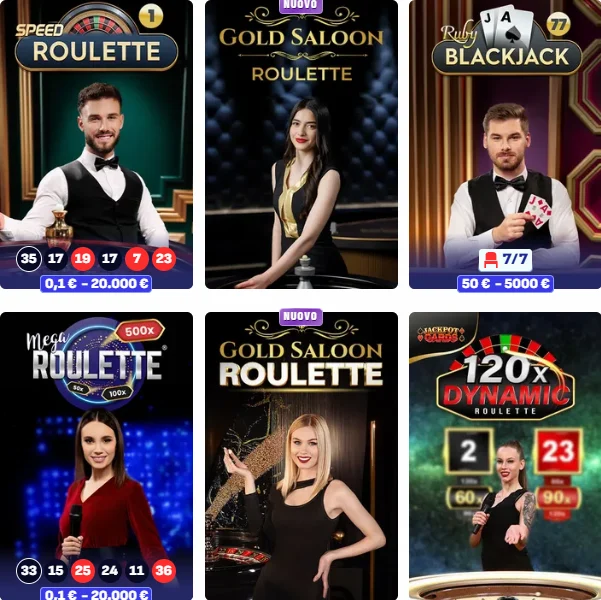 Tavolo roulette con croupier in streaming HD
